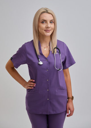 Komplet Medyczny Damski Taliowany Premium Bawełna